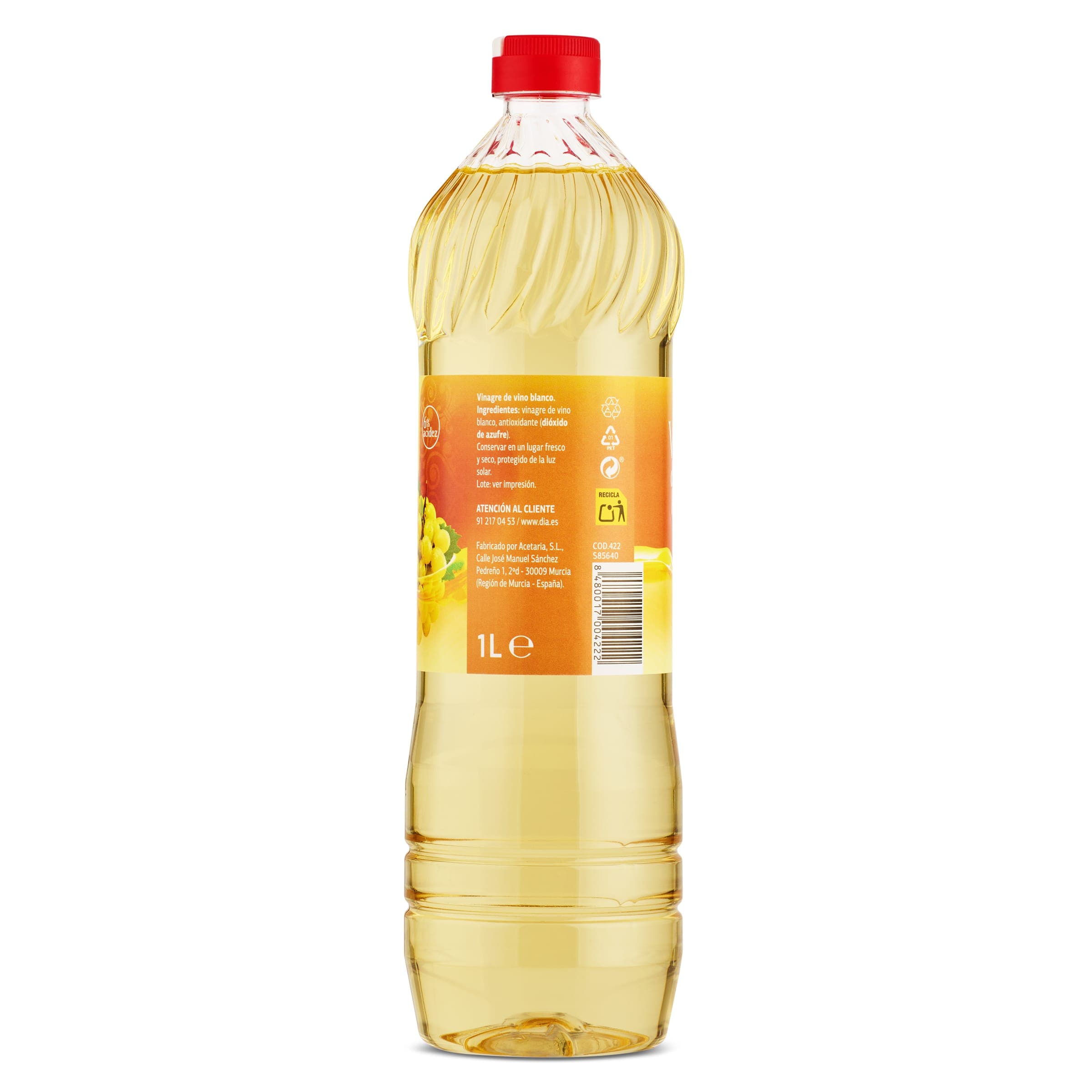 Vinagre de vino blanco Aliña tu Dia 1 L