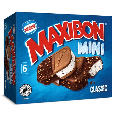 Helado mini de nata con gotas de chocolate 6 unidades Nestlé Maxibon caja 306 g-0