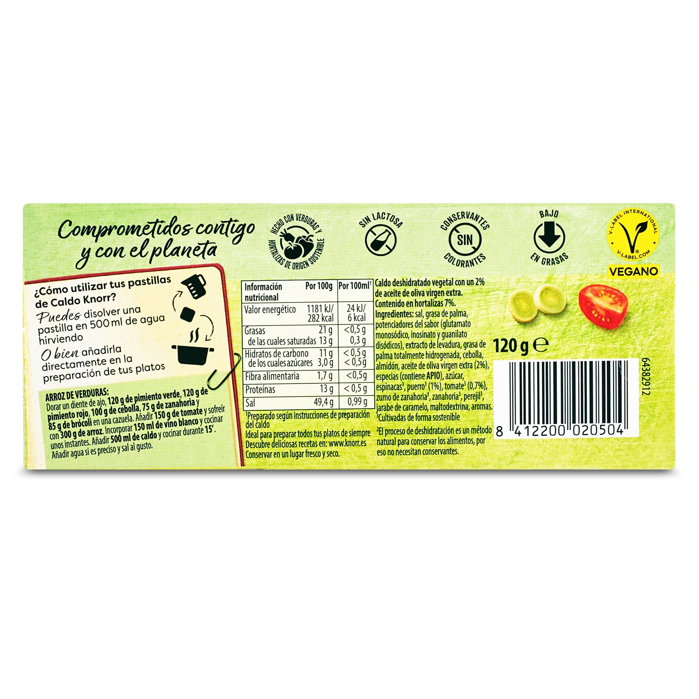 Pastillas de caldo vegetal Knorr 12 unidades