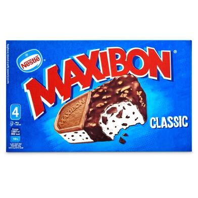 Helado sandwich clásico de nata 4 unidades Nestlé Maxibon caja 384 g-1
