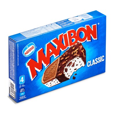 Helado de nata con gotas de chocolate 4 unidades Nestlé Maxibon caja 384 g-0