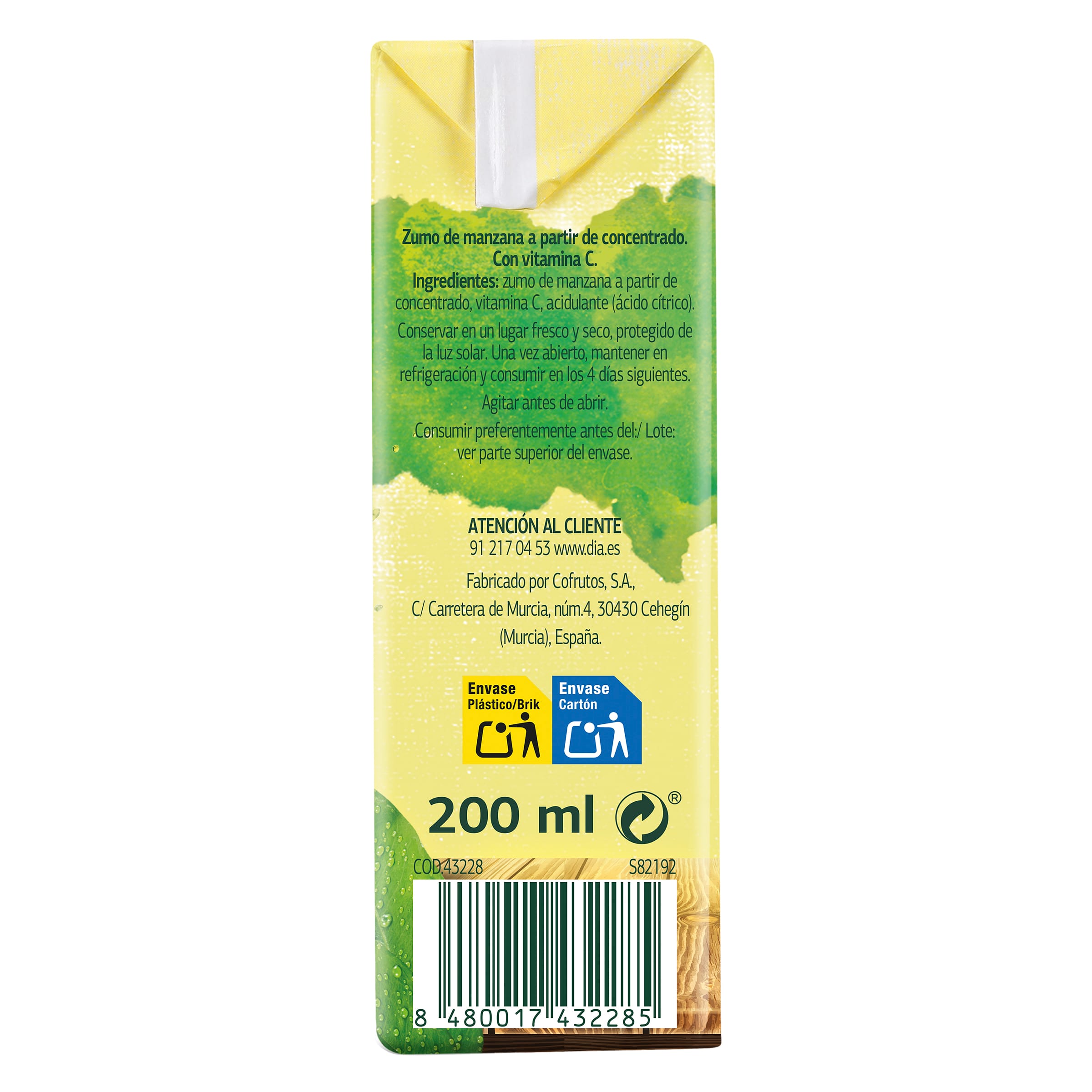 Zumo de manzana Dia Saborfera pack 6 x 200 ml