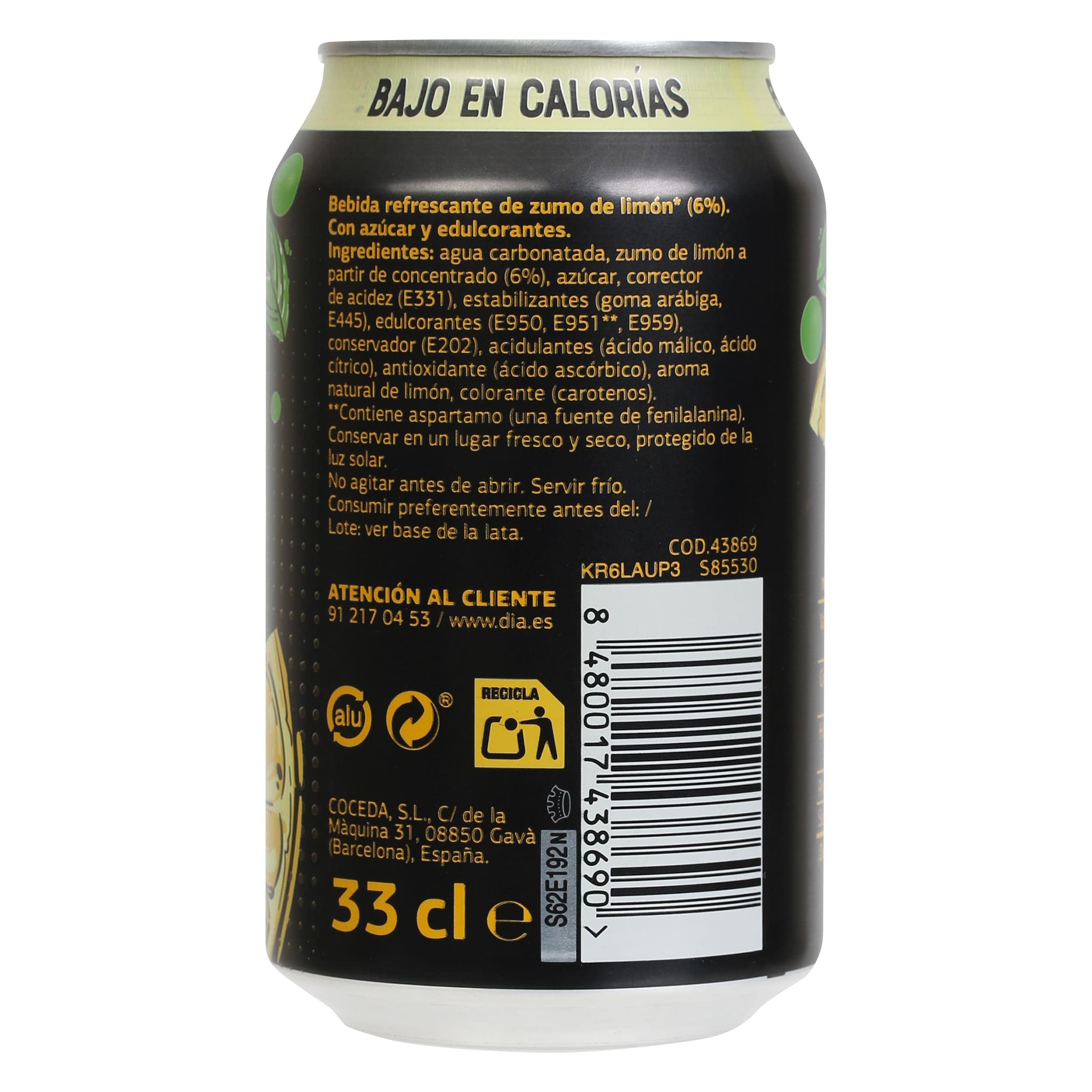 Refresco de limón Dia Upss 330 ml