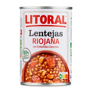 Lentejas a la riojana Litoral lata 430 g-0