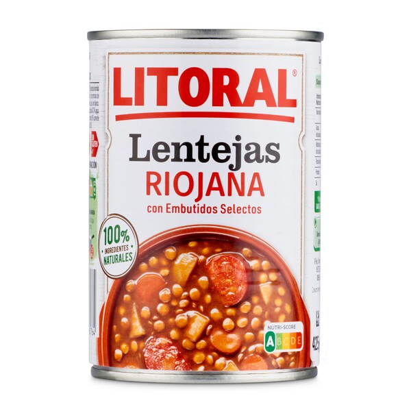 Lentejas a la Riojana Litoral Lata 430 Gr.
