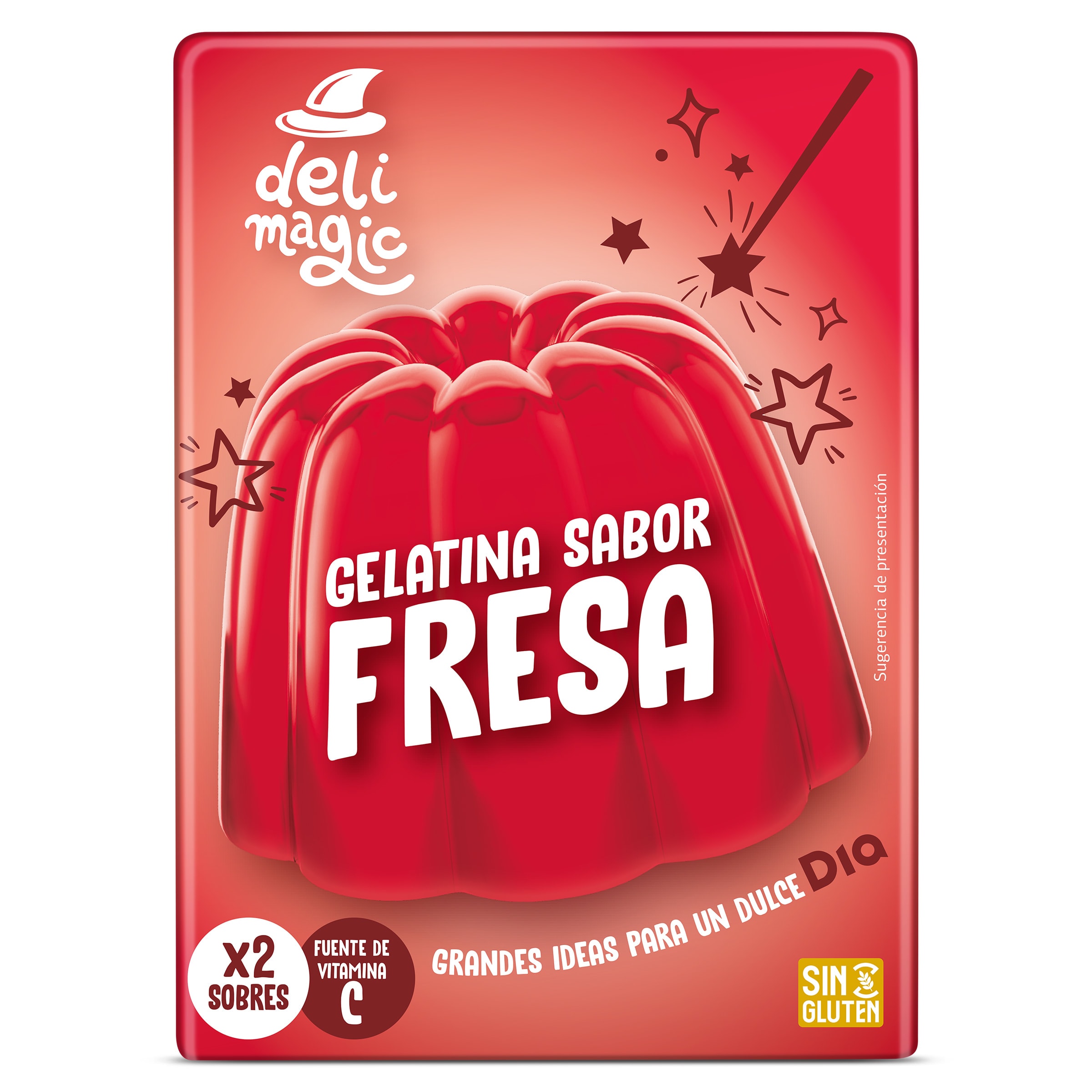 Gelatina sabor fresa Dia Delimagic 170 g