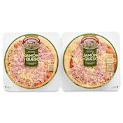 Pizza jamón y queso CASA TARRADELLAS  pack 2 unidades BANDEJA 450 GR