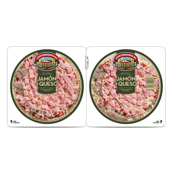 Pizza Jamón y Queso Casa Tarradellas Pack 2x225 Gr.