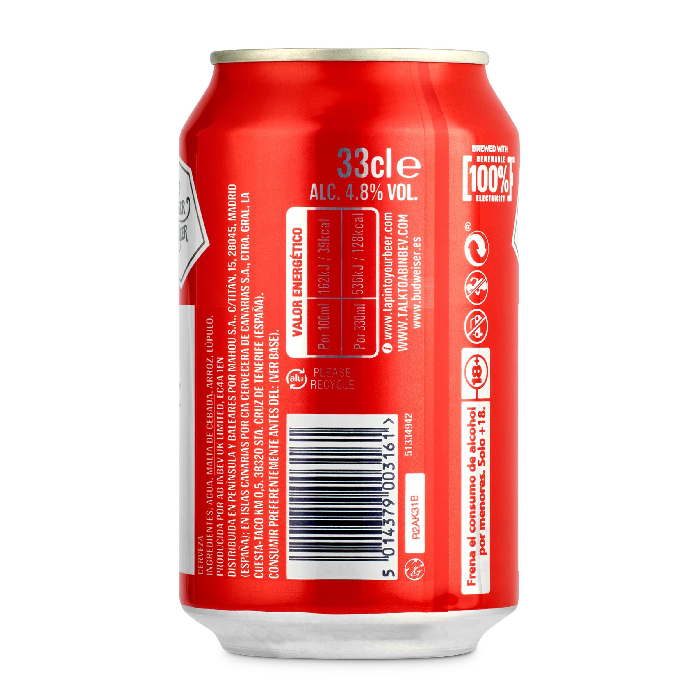 Cerveza Budweiser 33 cl