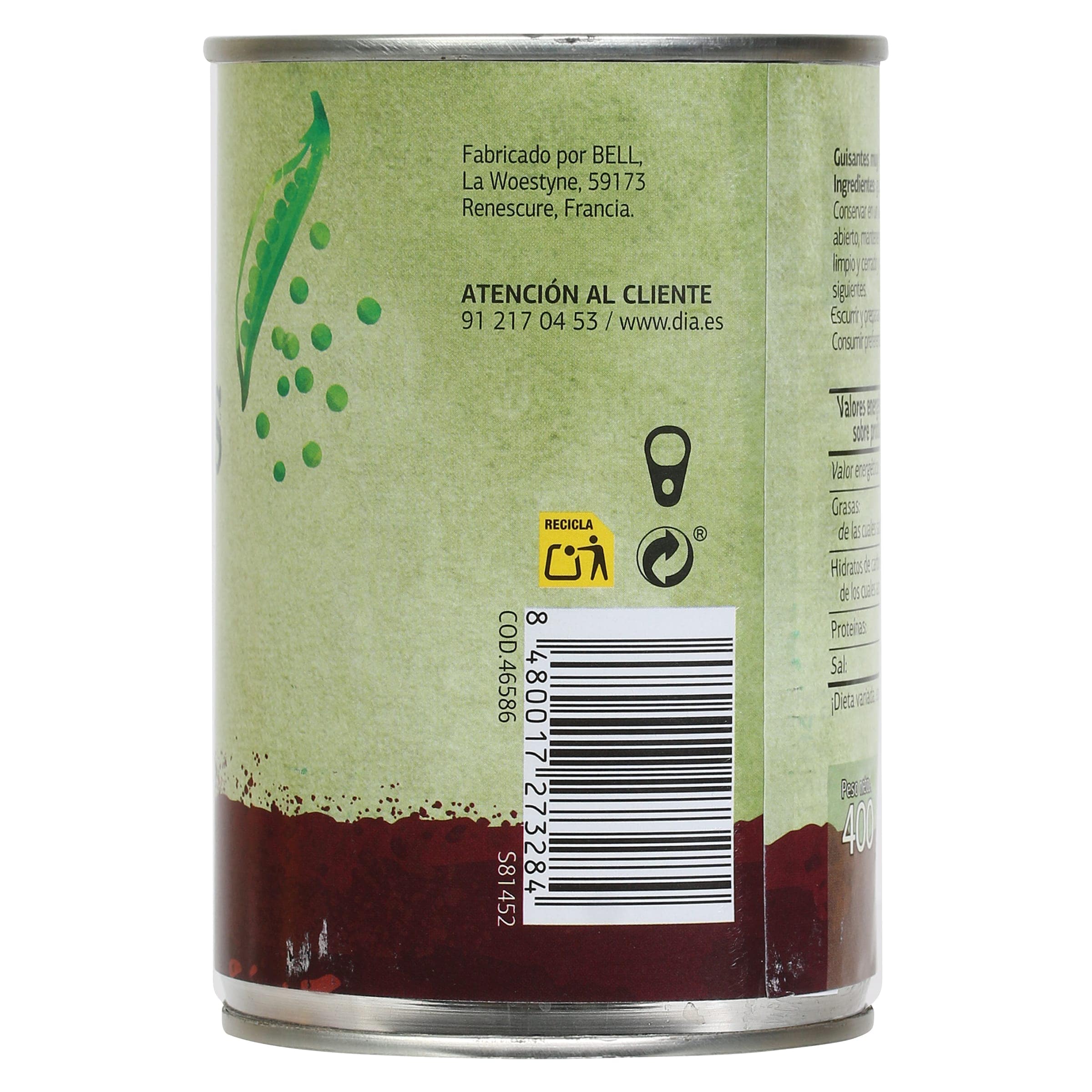 Guisantes muy finos Dia Vegecampo 250 g
