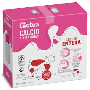 Leche entera calcio Dia Láctea pack 6 x 1 L