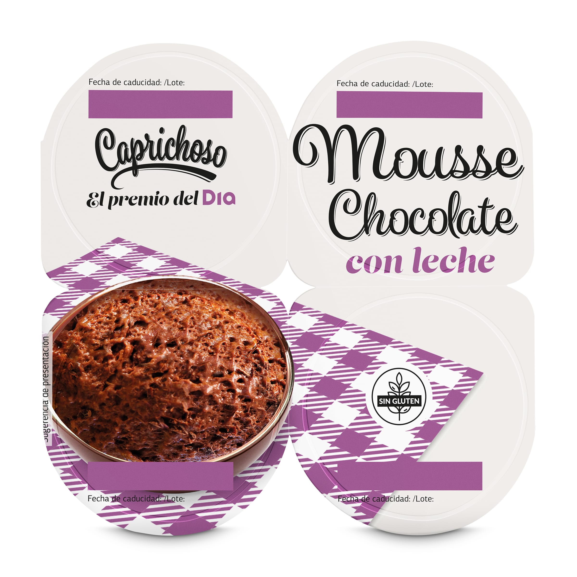 Mousse de chocolate con leche Dia Caprichoso 4 x 60 g