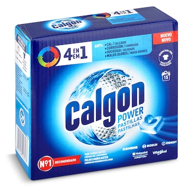 Descalcificador de lavadora en pastillas Calgon caja 15 unidades-0
