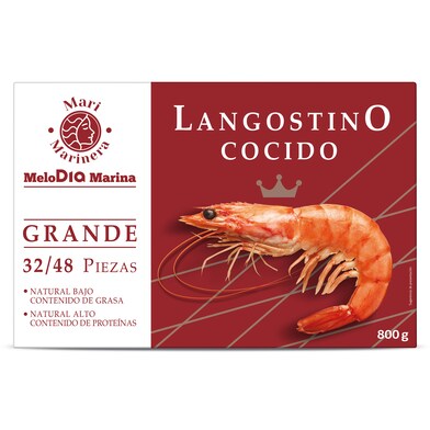 Langostino cocido grande 32/48 piezas MARI MARINERA CAJA 800 GR-1 Langostino cocido grande 32/48 piezas MARI MARINERA CAJA 800 GR-1