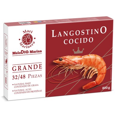 Langostino cocido grande 32/48 piezas Mari Marinera de Dia caja 800 g-0