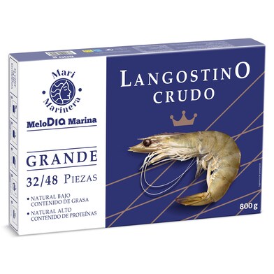 Langostino crudo grande 32/48 piezas Mari Marinera de Dia caja 800 g-0