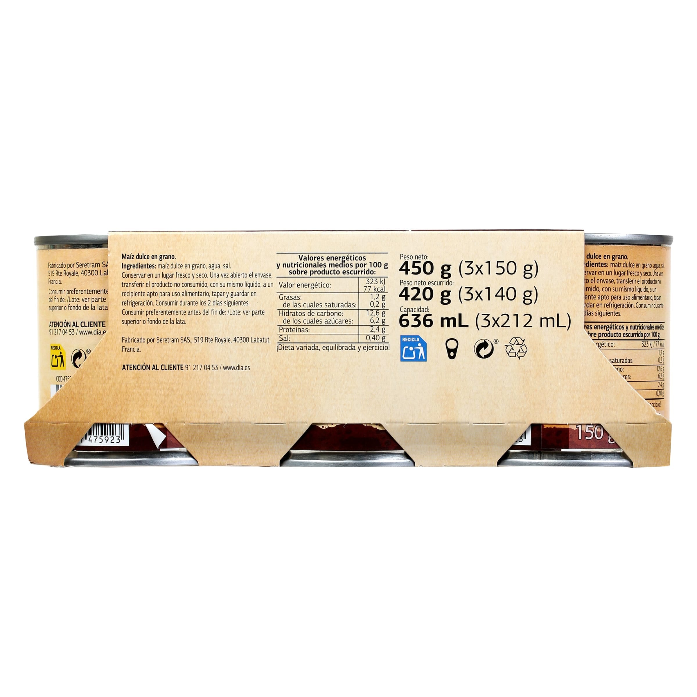 Maíz dulce Dia Vegecampo 3 x 140 g