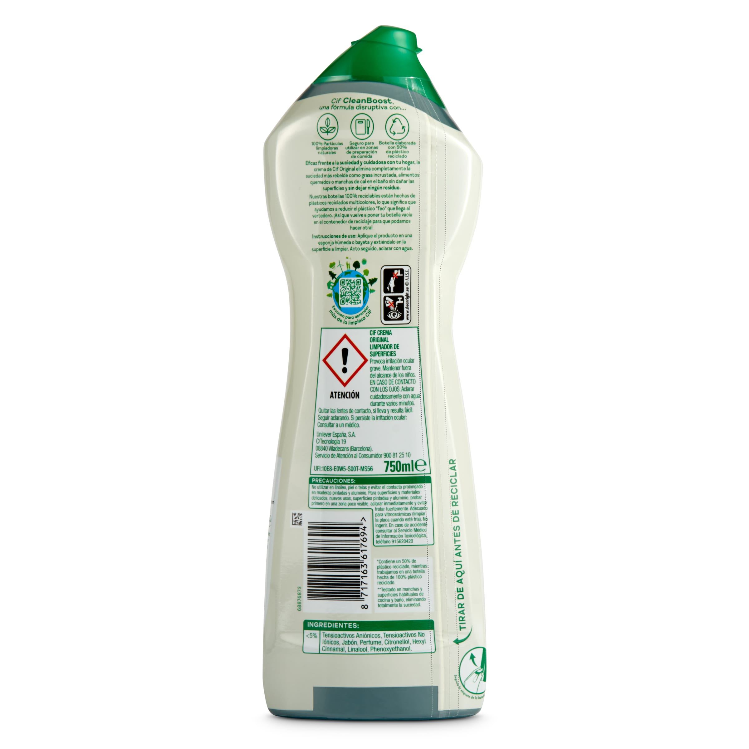 Limpiador baño en crema blanco Cif botella 750 ml - Supermercados DIA