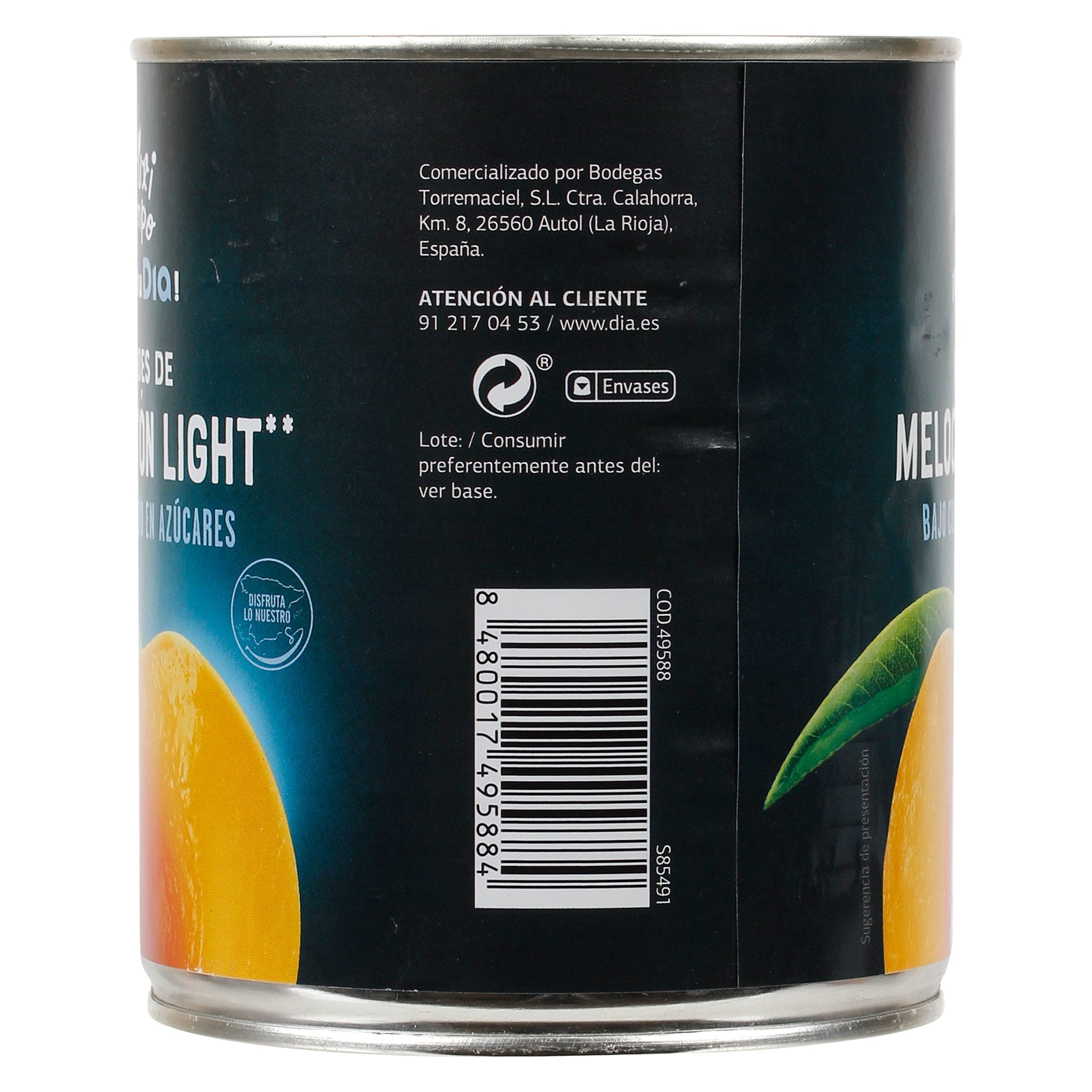 Melocotón en almíbar sin azúcares añadidos Dia Fruticampo 480 g