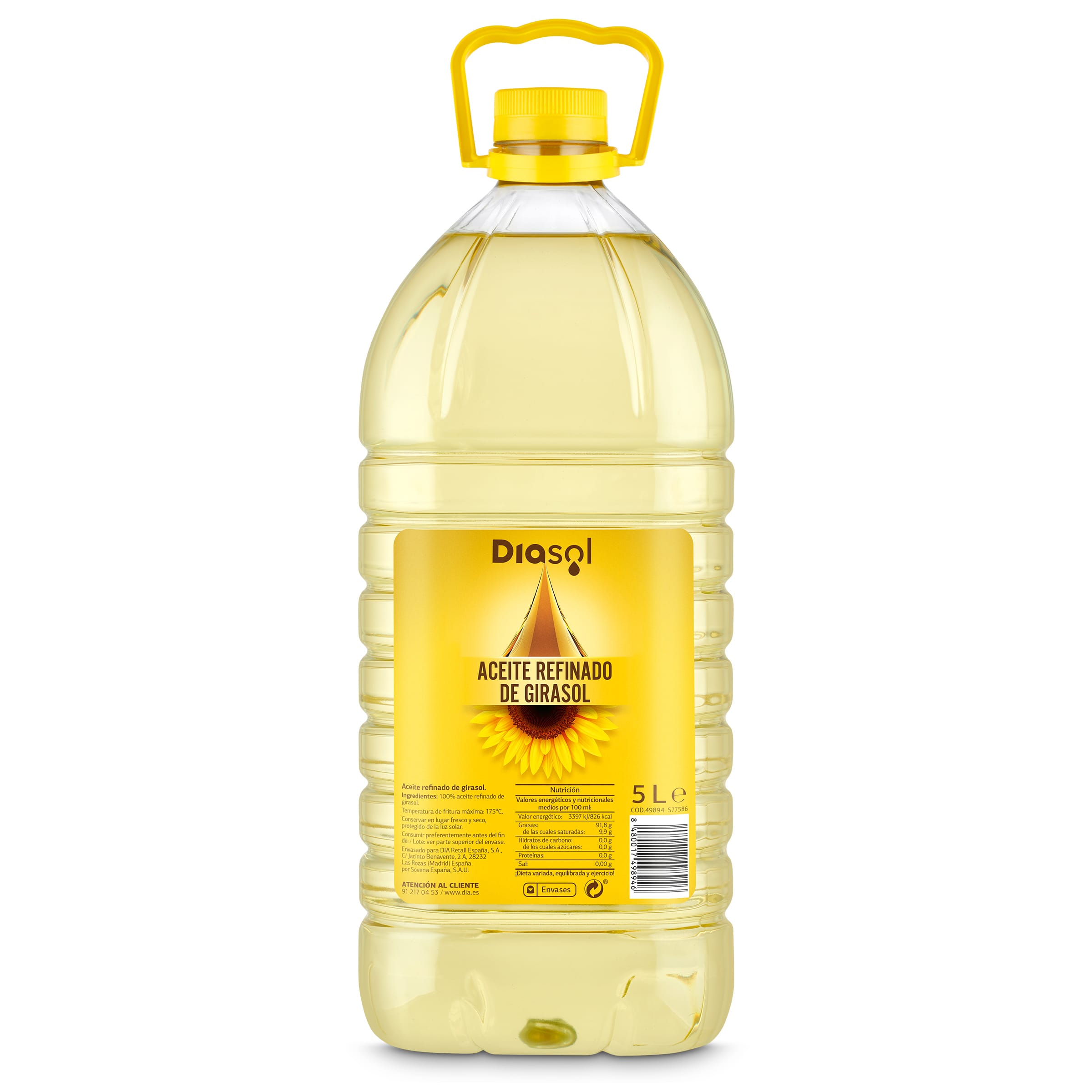 Aceite refinado de girasol Diasol garrafa 5 l - Supermercados DIA