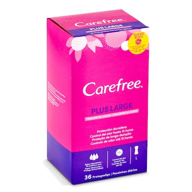 Protegeslips plus large Carefree caja 36 unidades-0