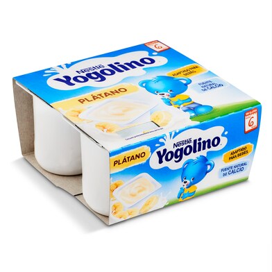 Postre lácteo de plátano Nestlé Yogolino pack 4 x 100 g-0