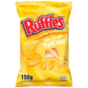 Patatas fritas onduladas sabor jamón y queso Ruffles bolsa 150 g