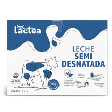 Leche semidesnatada Dia Láctea brik 6 x 1 l-1 Leche semidesnatada Dia Láctea brik 6 x 1 l-1