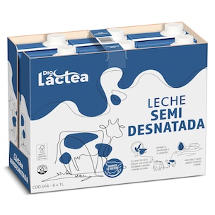 leche semidesnatada pack 6 x 1 l