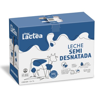 Leche semidesnatada Dia Láctea brik 6 x 1 l - Supermercados DIA