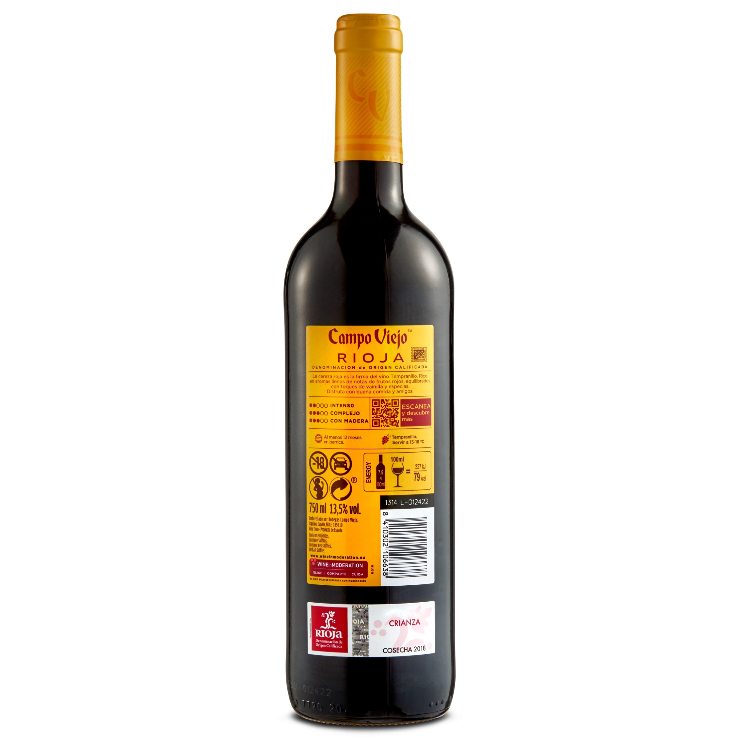 Vino tinto crianza D.O. Rioja Campo viejo 75 cl