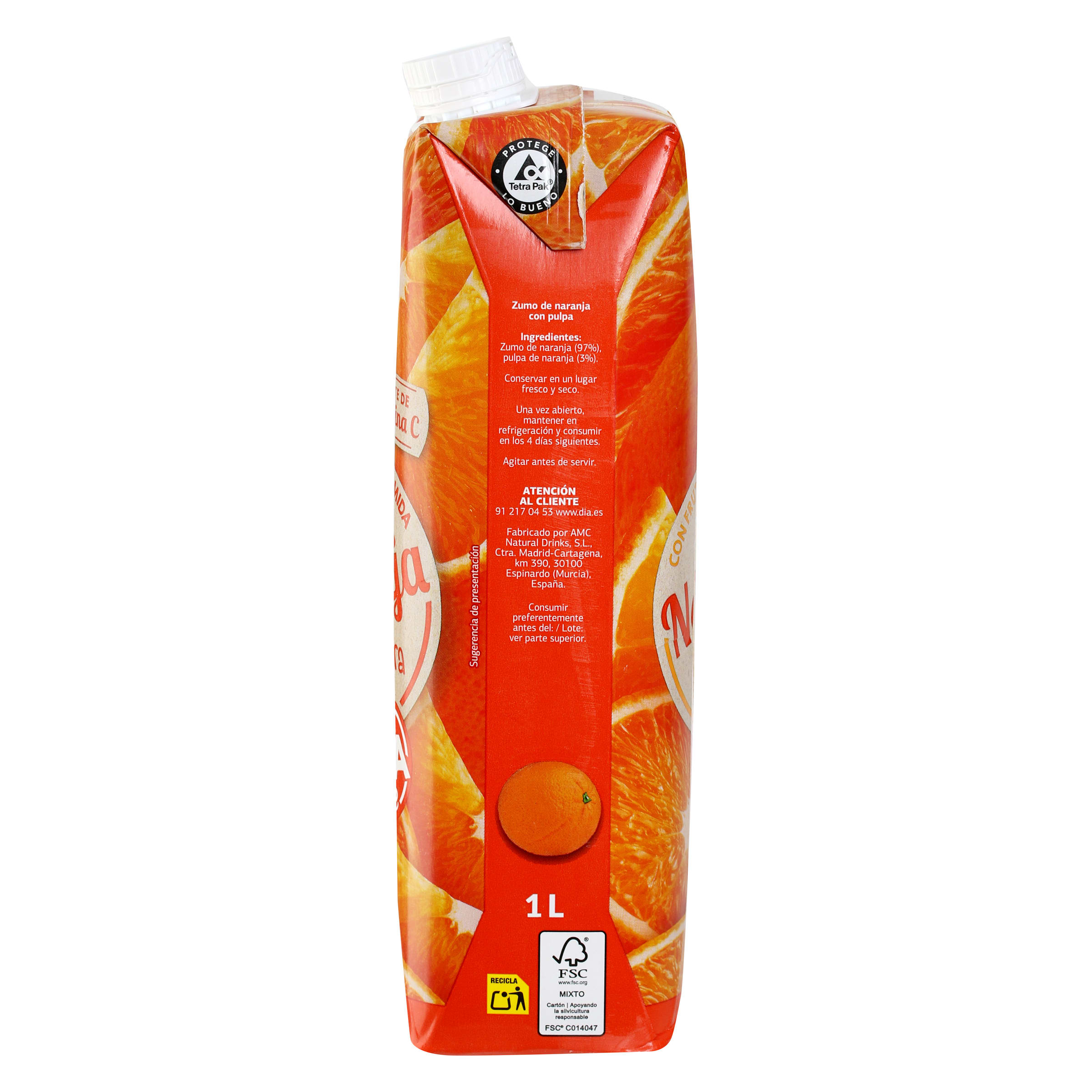 Zumo de naranja con pulpa Dia Saborfera 1 L