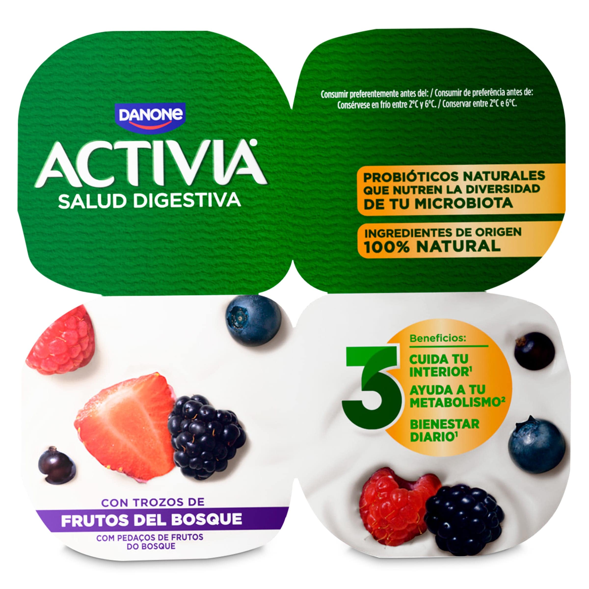 Bífidus con frutos del bosque Activia 4 x 120 g