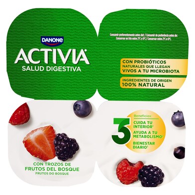 Bífidus con frutos del bosque ACTIVIA 4 unidades PACK 480 GR-1 Bífidus con frutos del bosque ACTIVIA 4 unidades PACK 480 GR-1