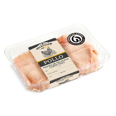 Filetes de pechuga de pollo corte fino Selección de Dia bandeja 450 g aprox.-0