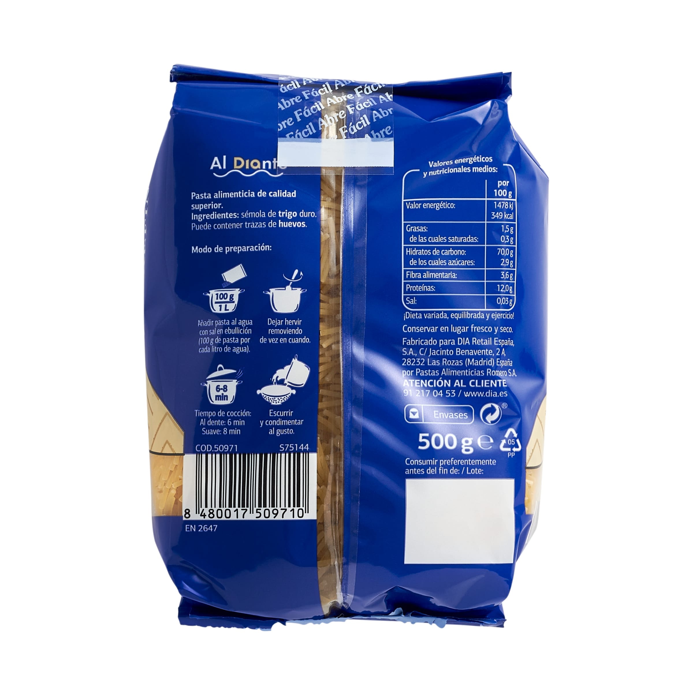 Fideo entrefino Dia Al Diante 500 g