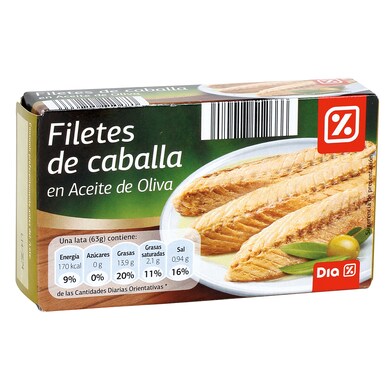 Filetes de caballa del sur en aceite de oliva Dia lata 63 g-0