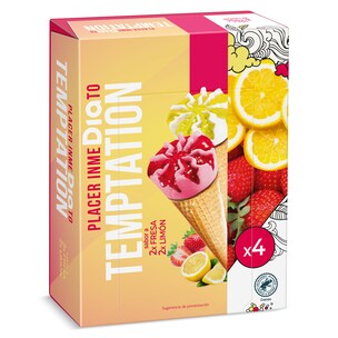 conos de fresa o limon 4 x 68 g