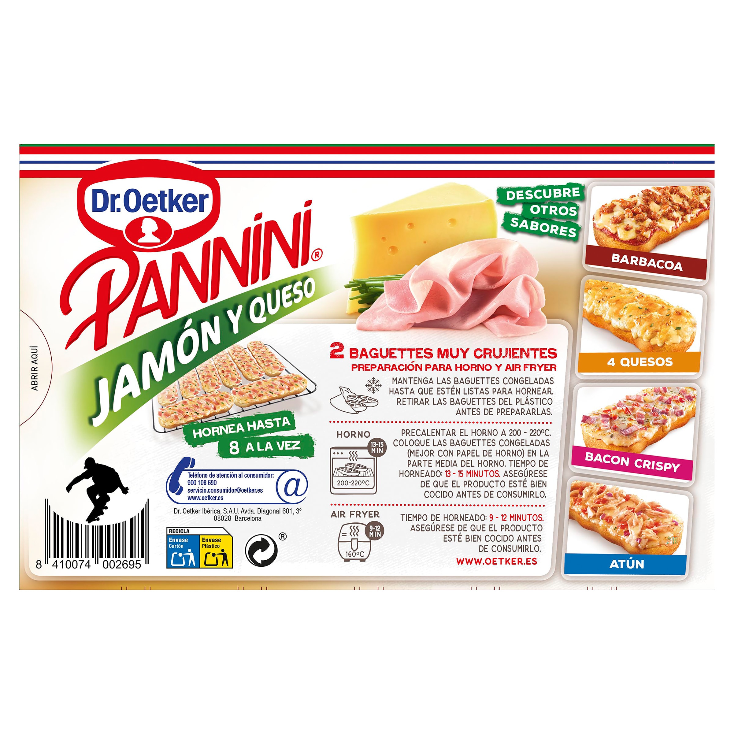 Pannini jamón y queso 2 unidades Dr. Oetker 250 g