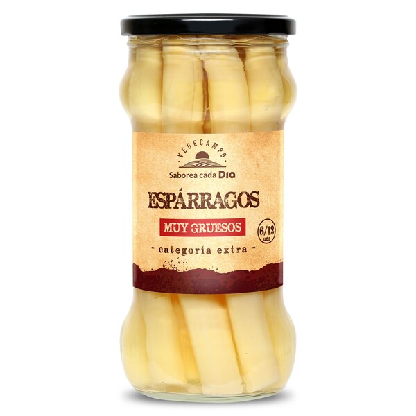 Espárragos Blancos Muy Gruesos 6/9 Piezas Vegecampo Frasco 325 Gr.