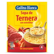 Sopa de ternera con estrellitas Gallina Blanca sobre 74 g