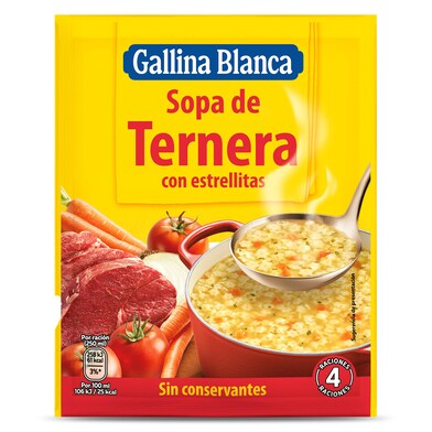 Sopa de ternera con estrellitas Gallina Blanca sobre 74 g-0