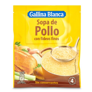 Sopa de pollo con fideos Gallina Blanca sobre 71 g-0