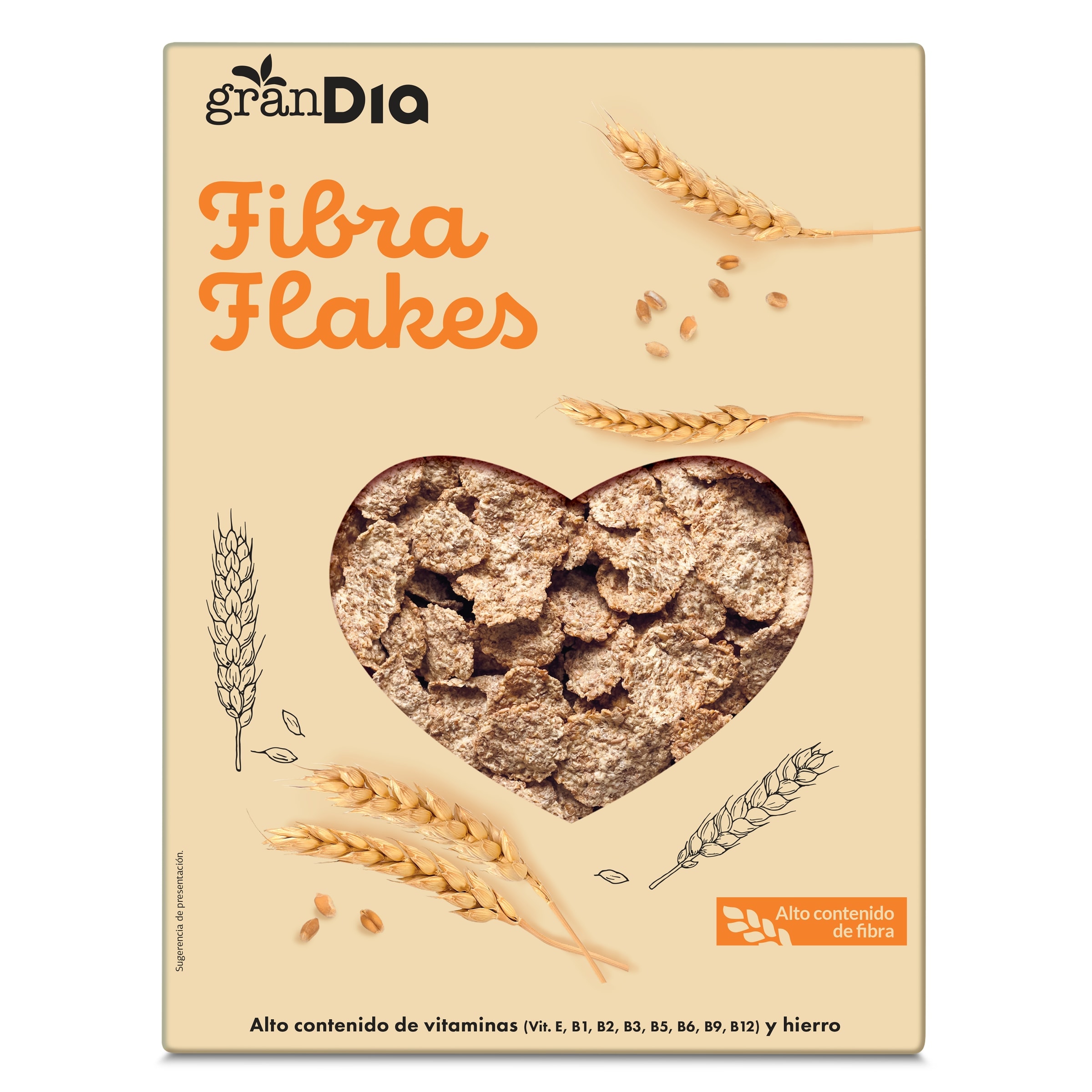 Cereales copos de trigo integral fibre flakes Gran Dia 375 g