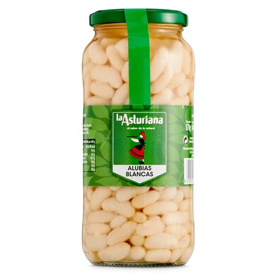 Alubias blancas cocidas Legumbres La Asturiana frasco 400 g-0