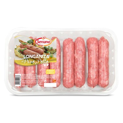 Longaniza de pavo y pollo Serrano bandeja 320 g-0 Longaniza de pavo y pollo Serrano bandeja 320 g-0