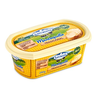 Mantequilla tradicional Central Lechera Asturiana tarrina 250 g-0 Mantequilla tradicional Central Lechera Asturiana tarrina 250 g-0