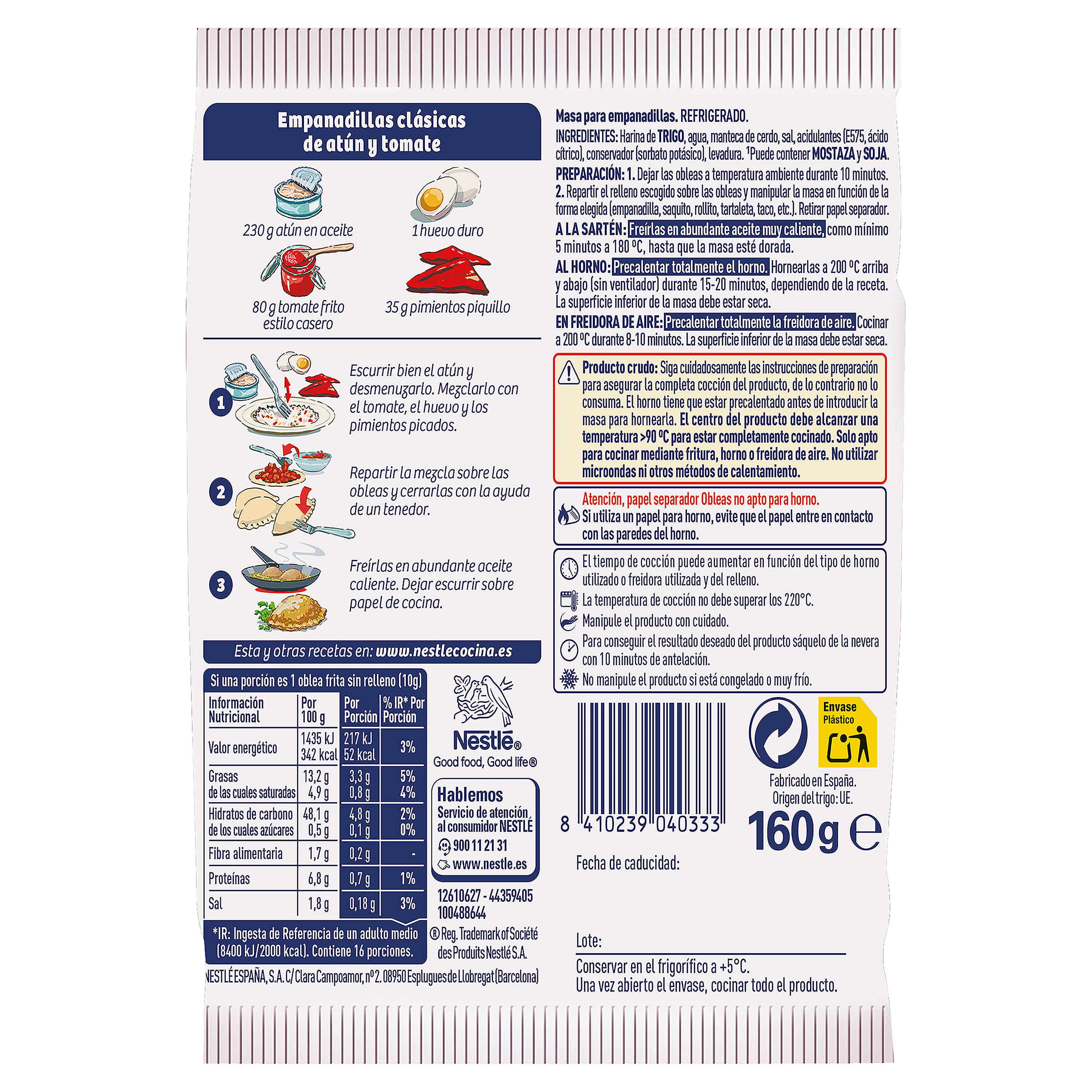 Masa para empanadillas y postres Buitoni 160 g