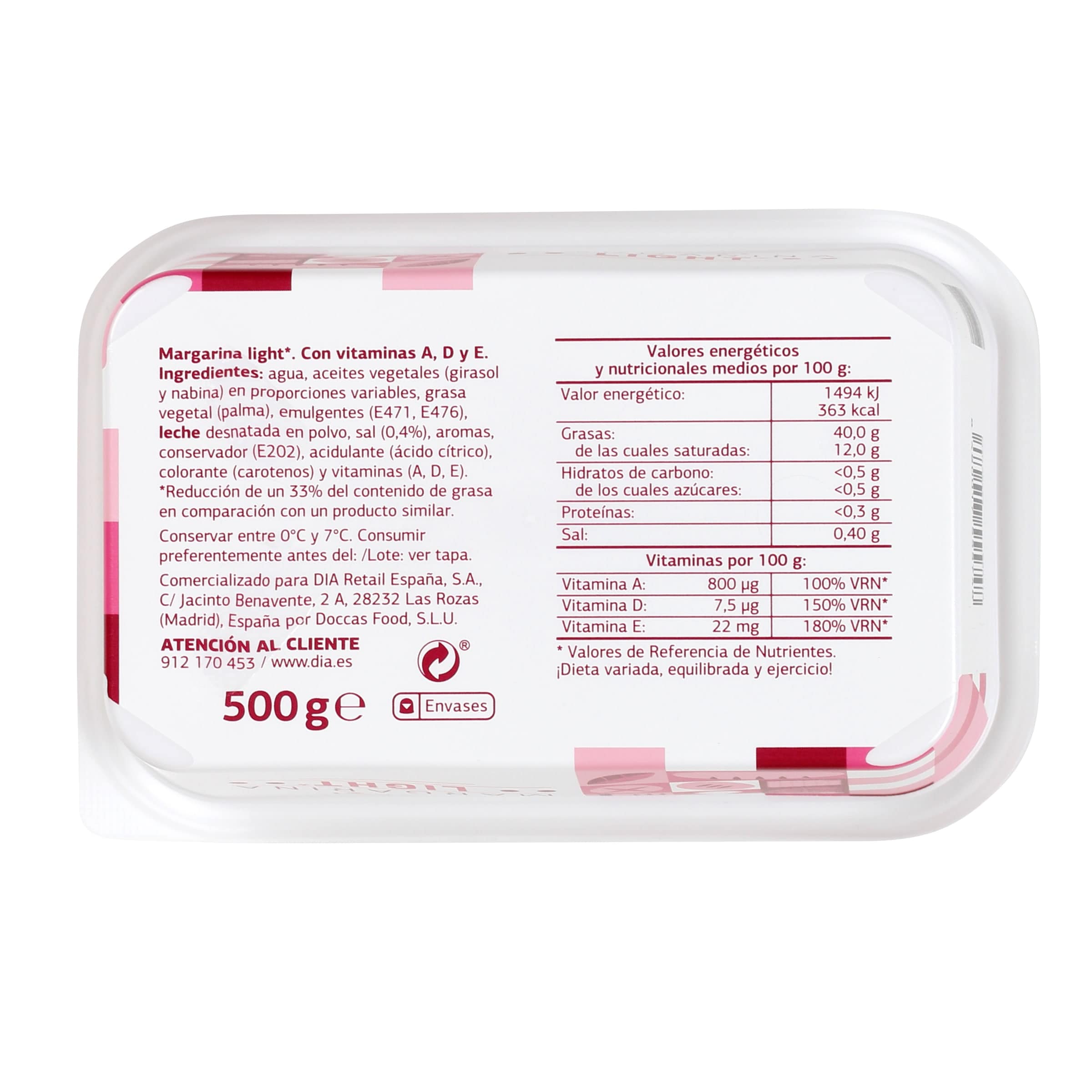 Margarina ligera Diasol 500 g