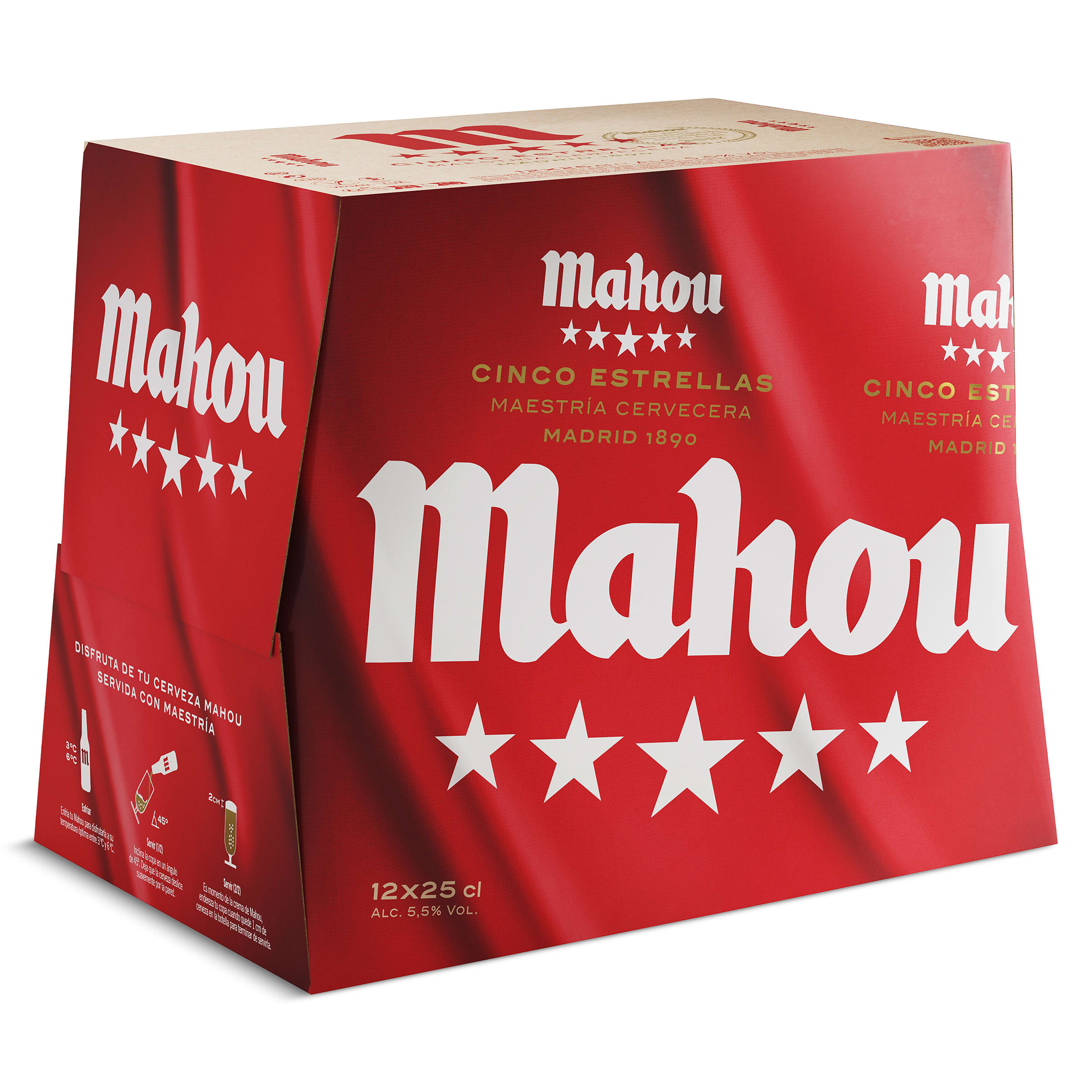 Cerveza tostada 0,0% alcohol Mahou botella 6 x 25 cl - Supermercados DIA